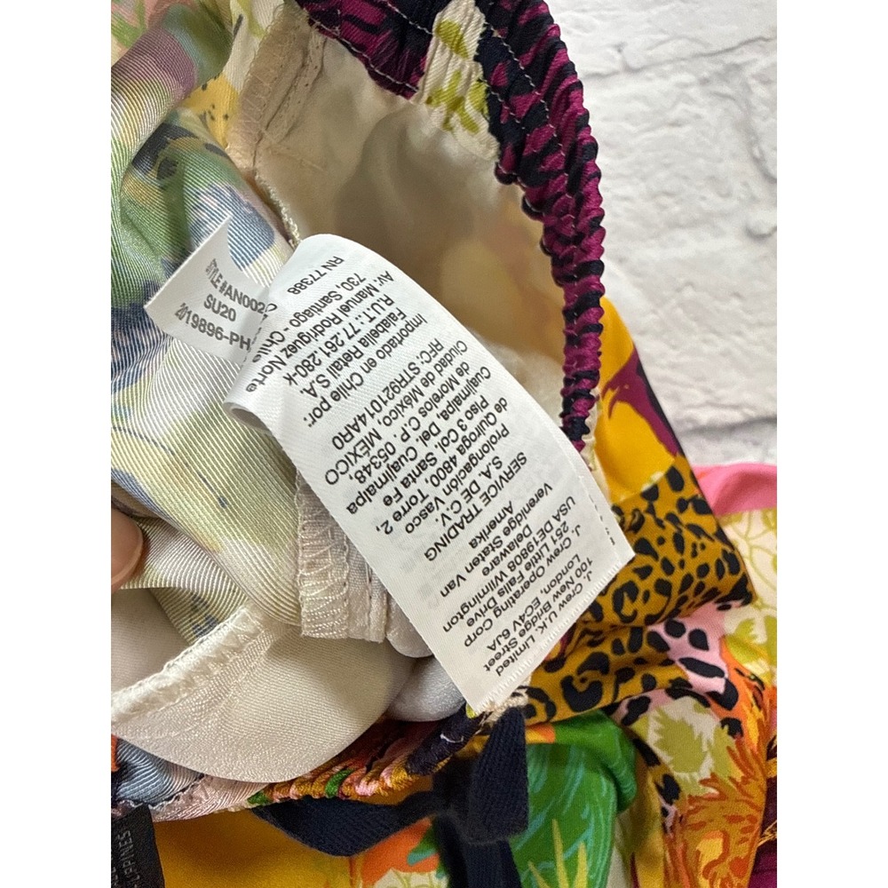 J.Crew Drapey Wide Leg Ratti Safari Animal Print Pants SZ 2 Tassel Drawstring - Picture 7 of 8